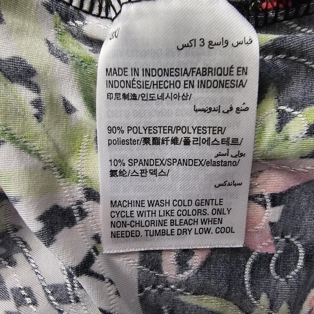 JN Collectipn Tropical Tunic Black and Pink Floral Blouse Top - Picture 12 of 14